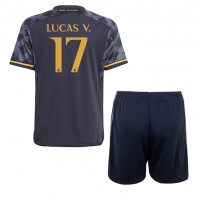 Real Madrid Lucas Vazquez #17 Gostujuci Dres za djecu 2023-24 Kratak Rukav (+ Kratke hlače)